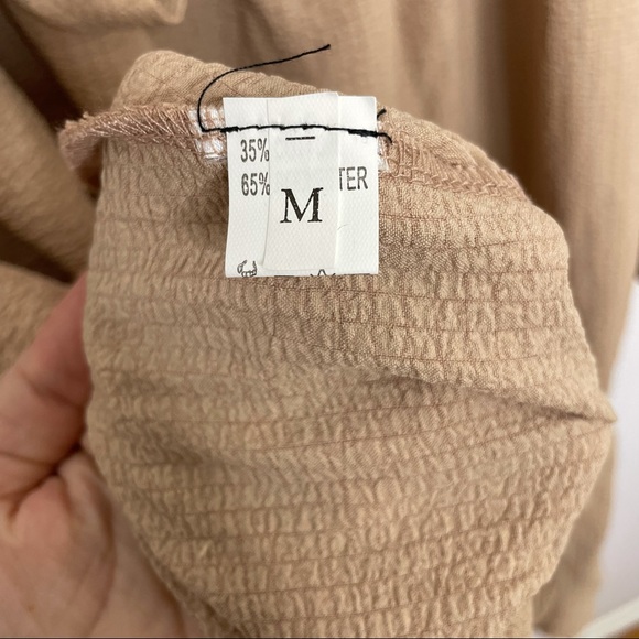 SUCREFAS Apricot Tiered Boho Dress with Back Cutout & Tie - Size M/L - Picture 12 of 16